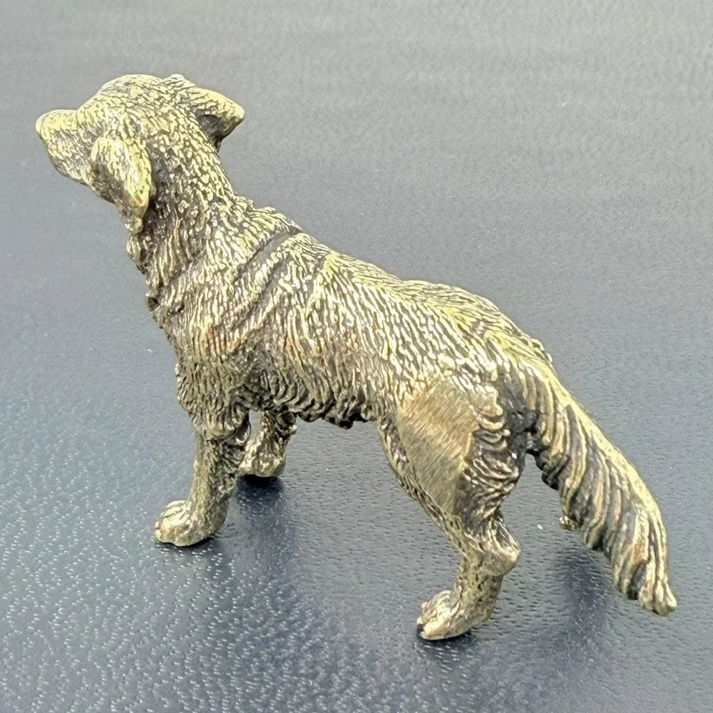 Brass Golden Retriever Dog Figurine Standing Desk Decor Dog Lover Gift